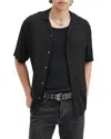 Allsaints Venice Regular Fit Camp Shirt In Black