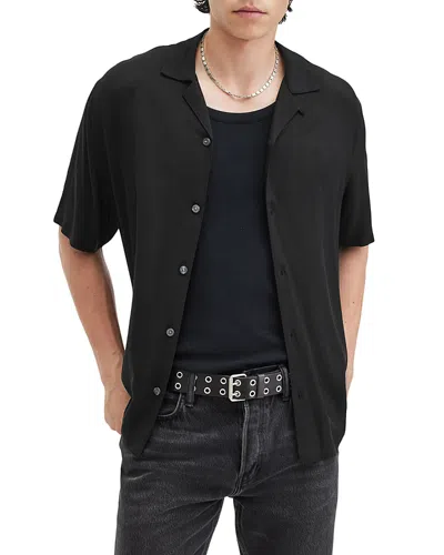Allsaints Venice Regular Fit Camp Shirt In Black