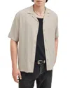 Allsaints Mens Clifftop Taupe Venice Relaxed-fit Short-sleeved Woven Shirt In Clifftop Taupe