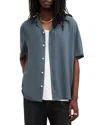 Allsaints Venice Regular Fit Camp Shirt In Rain Grey