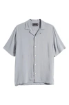 Allsaints Venice Relaxed Fit Short Sleeve Button-up Camp Shirt In Skyline Grey