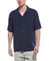 Allsaints Venice Relaxed Fit Short Sleeve Button-up Camp Shirt In Blue