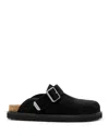 Allsaints Venus Shearling Mules In Black
