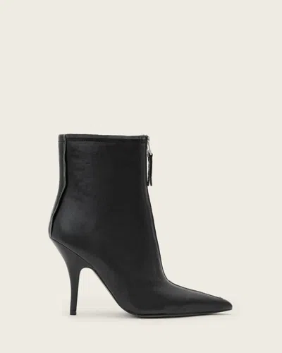 Allsaints Vera Leather Boots In Black