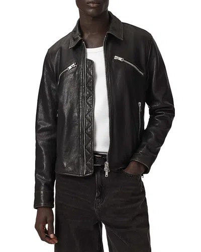 Allsaints Verdi Leather Jacket In Black