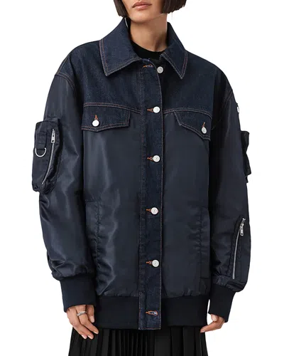 Allsaints Verity Bomber Jacket In Blue