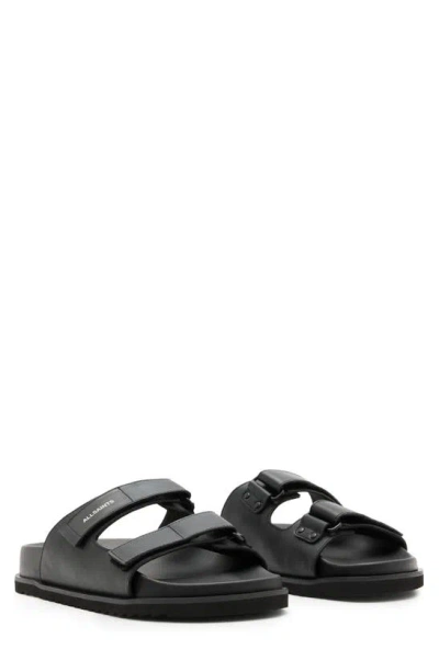 Allsaints Vex Slide Sandal In Black