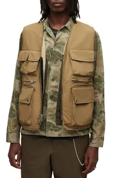 ALLSAINTS ALLSAINTS VIBO REVERSIBLE FAUX SHEARLING LINED TECH VEST
