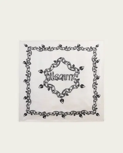 Allsaints Vida Diamond Silk Scarf In Neutral