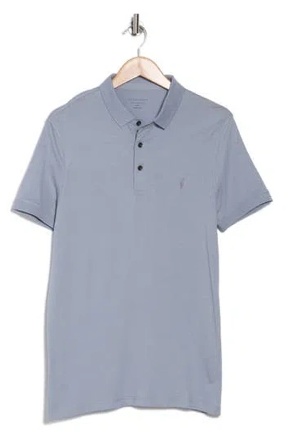 Allsaints Vidal Cotton Polo In Chilled Blue