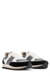 Allsaints Viggo Low Top Runner Trainers In Warm Grey/white