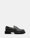 Allsaints Mens Vinni Flat Leather Penny Loafers Blac In Black