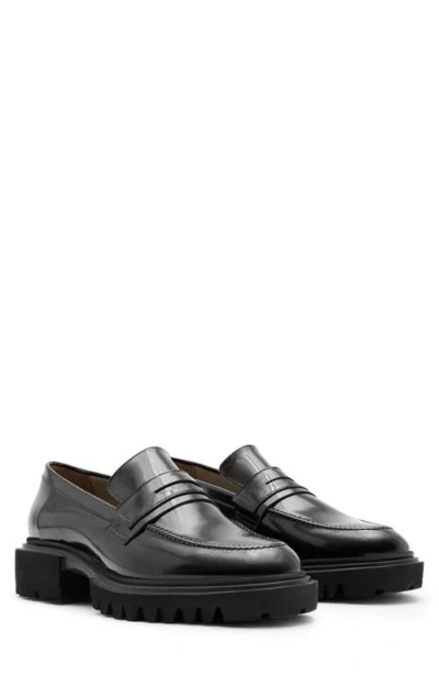 Allsaints Vinni Penny Loafer In Black