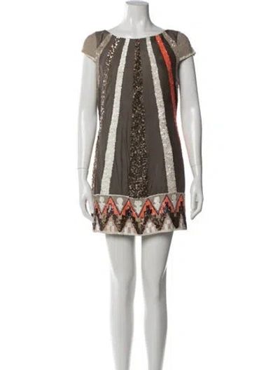 Pre-owned Allsaints Vintage Mini Dress In Neutral