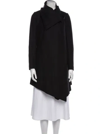 Pre-owned Allsaints Virgin Wool Coat In Black