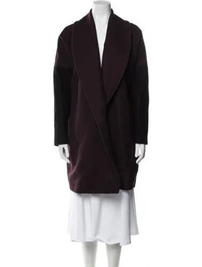 Pre-owned Allsaints Virgin Wool Coat In Purple