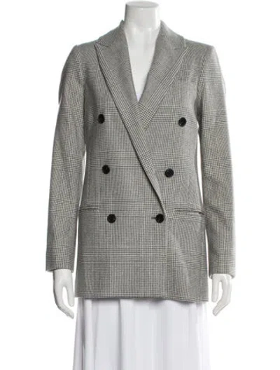 Pre-owned Allsaints Virgin Wool Plaid Print Blazer In Multi