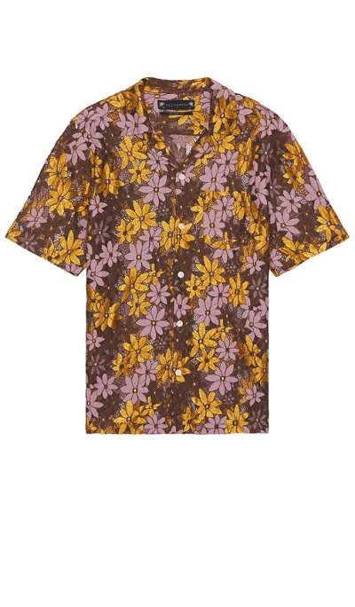 Allsaints Visalia Short Sleeve Shirt In Lapis Purple