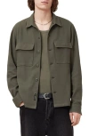 Allsaints Viscar Relaxed Fit Button Front Shirt In Khaki Green
