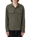 Allsaints Viscar Relaxed Fit Button Front Shirt In Khaki Green