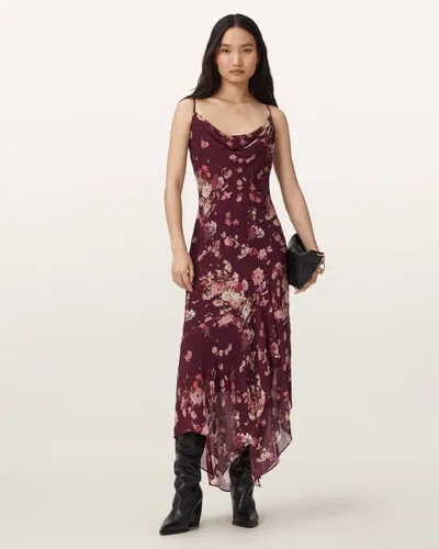 Allsaints Viscose Charlotte Floral Maxi Dress In Multi
