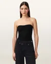 Allsaints Viscose Cruz Bandeau Slim Fit Top In Black