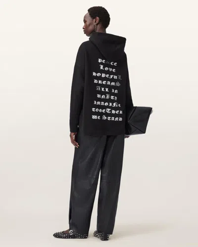 Allsaints Vision Etienne Oversized Hoodie In Black