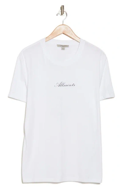 Allsaints Vita Boyfriend Logo Graphic T-shirt In Optic White