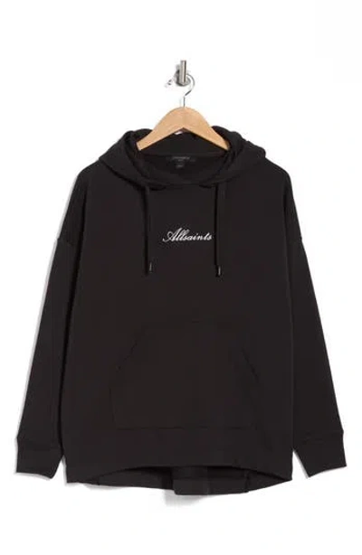 Allsaints Vita Etrie Screen Print Hoodie In Black