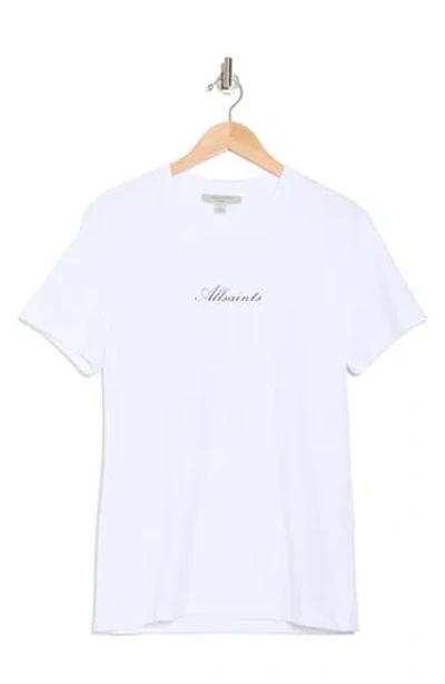 Allsaints Vita Logo Print T-shirt In Optic White