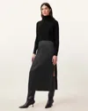 Allsaints Vittoria 2-in-1 Pleated Midi Dress In Black