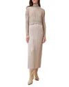 Allsaints Vittoria 2-in-1 Pleated Midi Dress In Fawn Brown