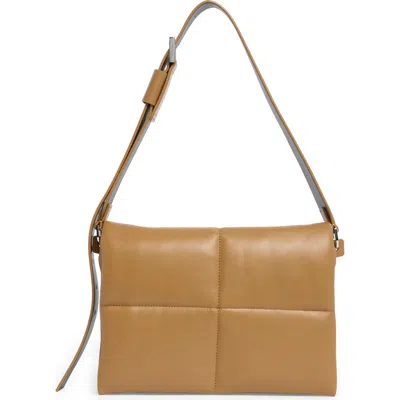 Allsaints Vittoria Quilted Leather Shoulder Bag In Tan Brown