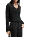 Allsaints Vivian Open Stitch Cardigan In Black
