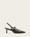 Allsaints Leather Buckled Vivian Slingback Sandals 60 In Black