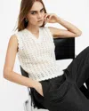 Allsaints Vivian Open Stitch V-neck Tank Top In Chalk White