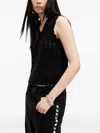 Allsaints Vivian Open Stitch V-neck Tank Top In Black