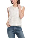 Allsaints Vivian Open Stitch V-neck Tank Top In White