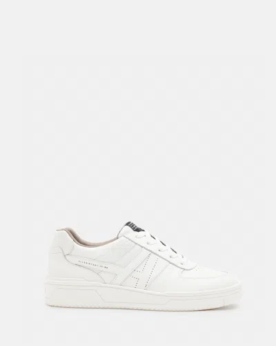 Allsaints Vix Low Top Round Toe Leather Trainers In White