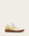 Allsaints Suede Vix Sneakers In White/brown/green