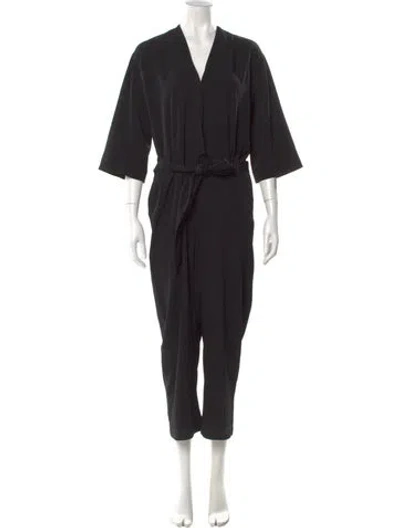 Pre-owned Allsaints V-neck Jumpsuit In Black