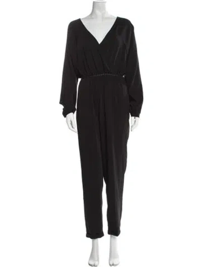 Pre-owned Allsaints V-neck Jumpsuit In Black