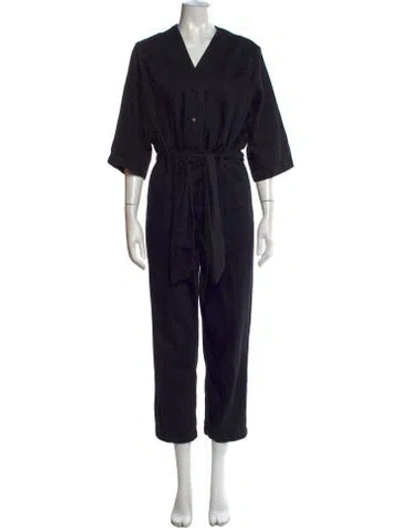Pre-owned Allsaints V-neck Jumpsuit In Black