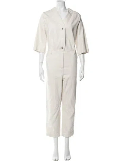 Pre-owned Allsaints V-neck Jumpsuit In Neutral