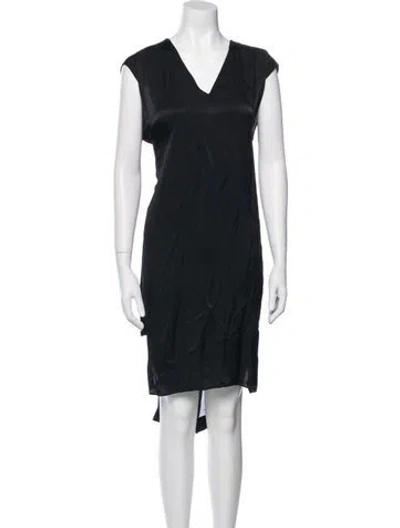 Pre-owned Allsaints V-neck Knee-length Dress In Black