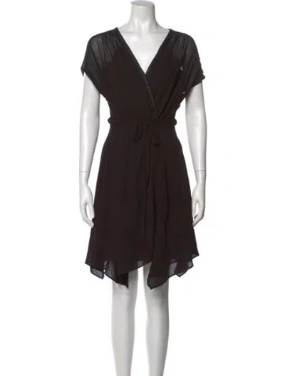 Pre-owned Allsaints V-neck Knee-length Dress In Black