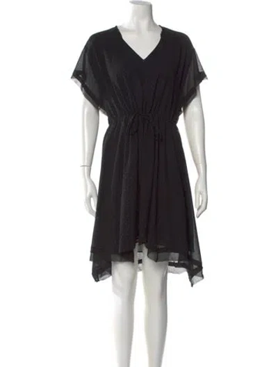 Pre-owned Allsaints V-neck Knee-length Dress In Black