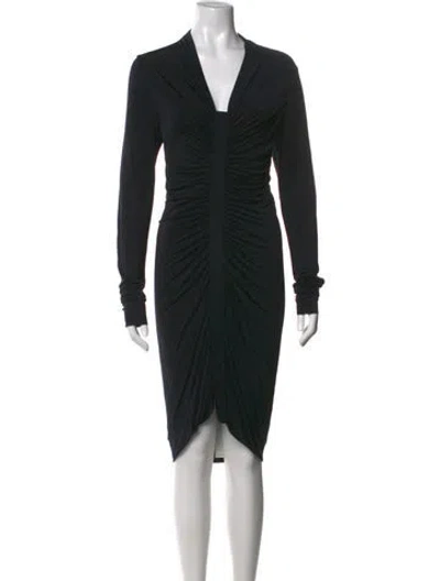 Pre-owned Allsaints V-neck Knee-length Dress In Black