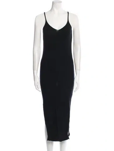Pre-owned Allsaints V-neck Long Dress In Black