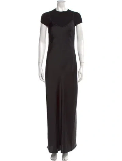 Pre-owned Allsaints V-neck Long Dress In Black